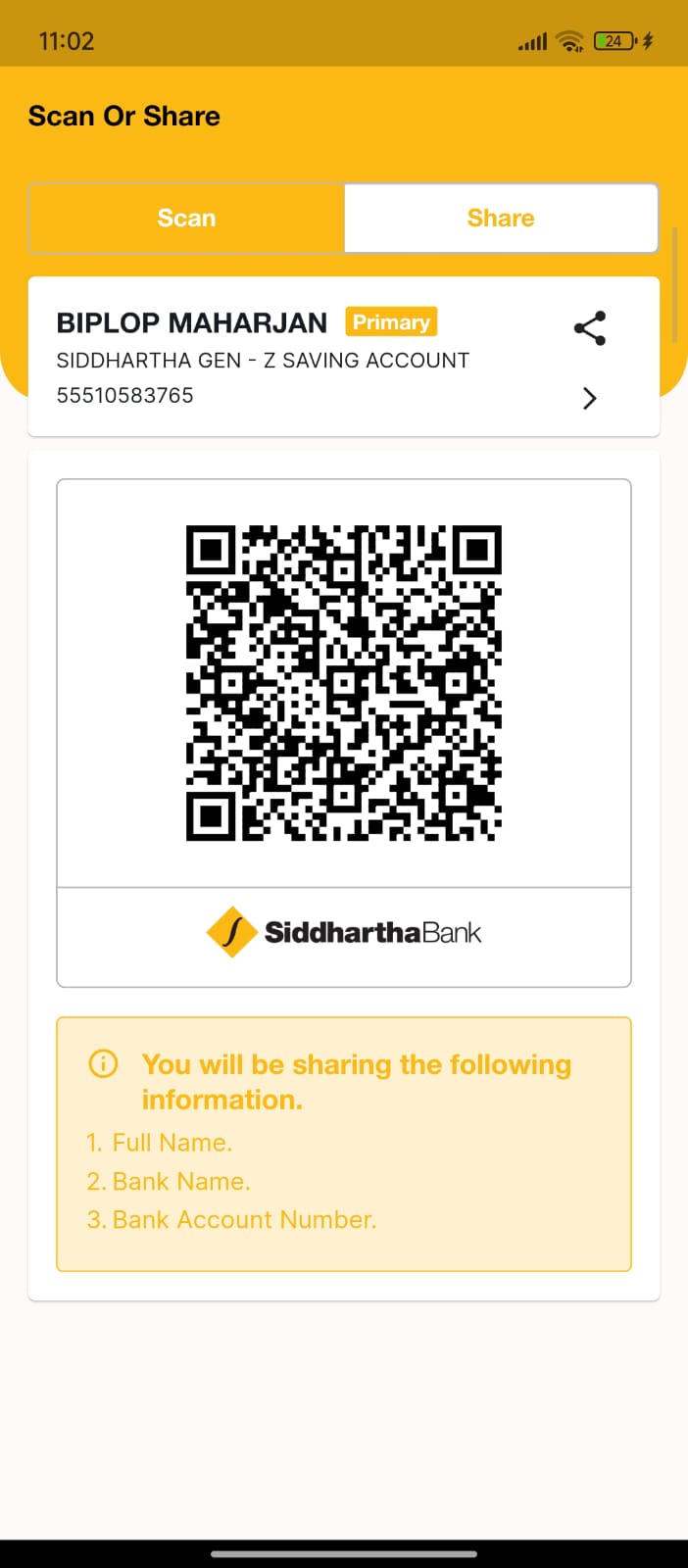 Siddhartha Bank QR — Biplop Maharjan